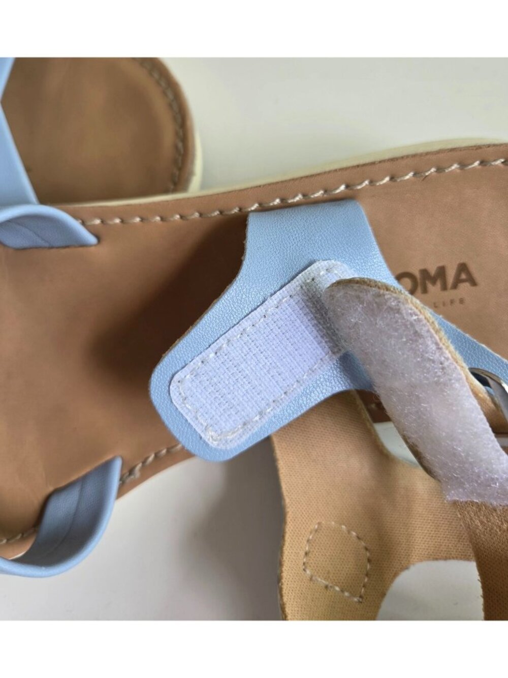 Girl's Strappy Sandals Light Blue Adjustable Strap Cushioned Sole Sonoma Size 2M - Picture 6 of 9